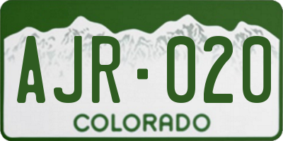 CO license plate AJR020