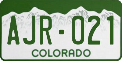 CO license plate AJR021