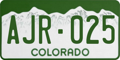 CO license plate AJR025