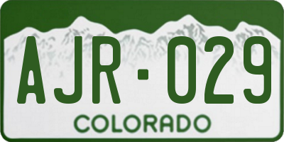 CO license plate AJR029