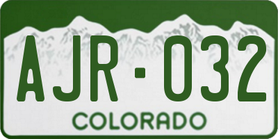 CO license plate AJR032
