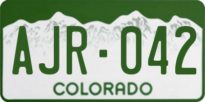 CO license plate AJR042