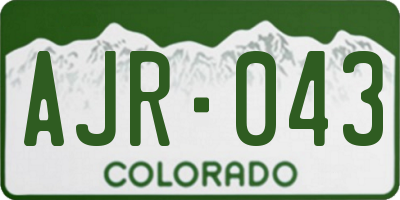 CO license plate AJR043