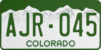 CO license plate AJR045