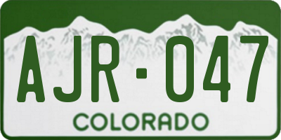 CO license plate AJR047