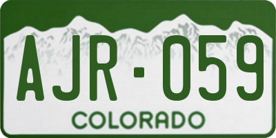 CO license plate AJR059