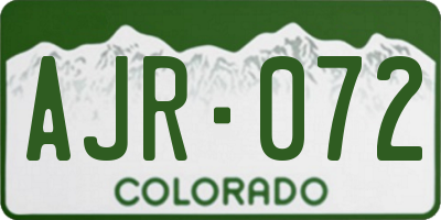 CO license plate AJR072