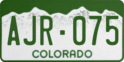 CO license plate AJR075