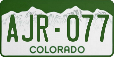 CO license plate AJR077