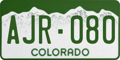 CO license plate AJR080