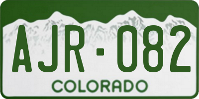 CO license plate AJR082