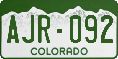 CO license plate AJR092