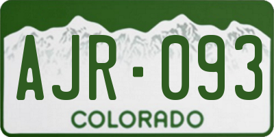CO license plate AJR093