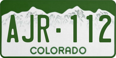 CO license plate AJR112