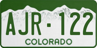 CO license plate AJR122