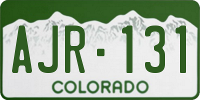 CO license plate AJR131