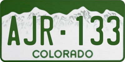 CO license plate AJR133