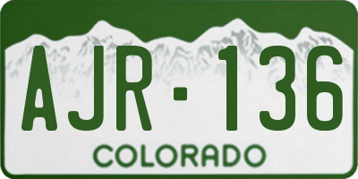 CO license plate AJR136