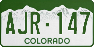 CO license plate AJR147