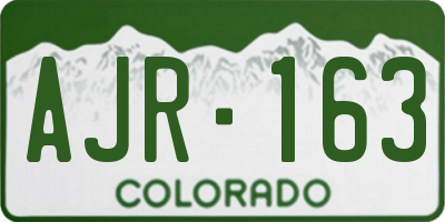 CO license plate AJR163