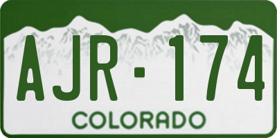 CO license plate AJR174