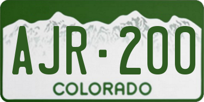 CO license plate AJR200