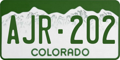 CO license plate AJR202
