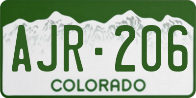 CO license plate AJR206
