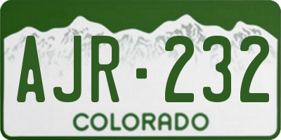 CO license plate AJR232