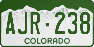 CO license plate AJR238