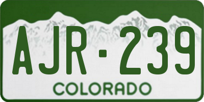 CO license plate AJR239