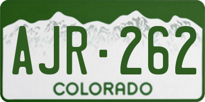 CO license plate AJR262