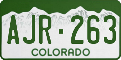 CO license plate AJR263