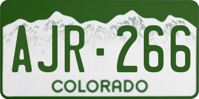CO license plate AJR266