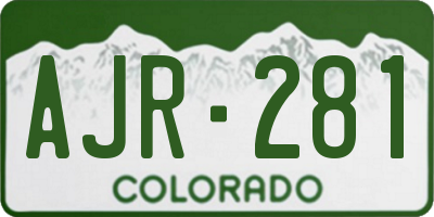CO license plate AJR281