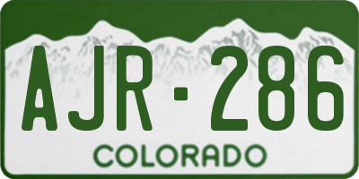 CO license plate AJR286