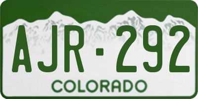 CO license plate AJR292