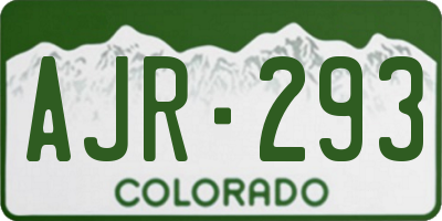 CO license plate AJR293