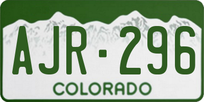CO license plate AJR296