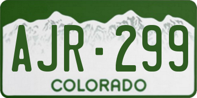 CO license plate AJR299