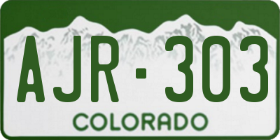 CO license plate AJR303