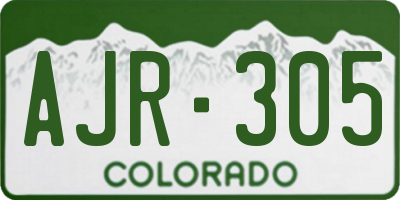 CO license plate AJR305