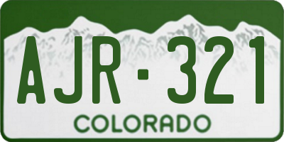 CO license plate AJR321