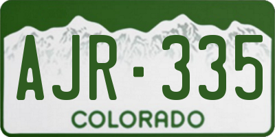 CO license plate AJR335