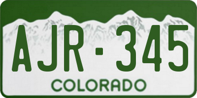 CO license plate AJR345