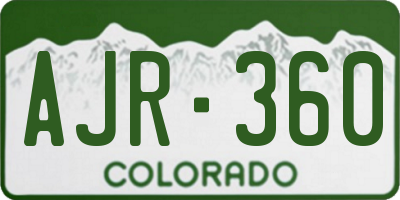 CO license plate AJR360