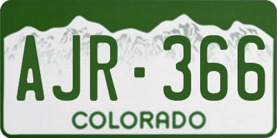 CO license plate AJR366