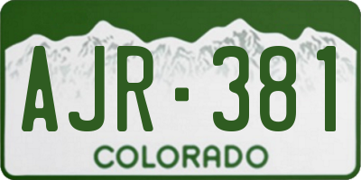 CO license plate AJR381