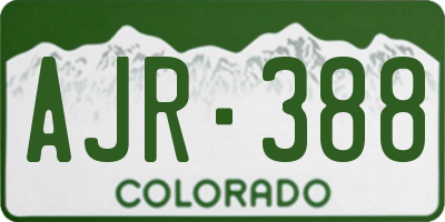 CO license plate AJR388