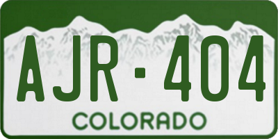 CO license plate AJR404